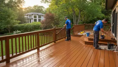 Reno, NV deck staining service by Reno Paint Pros to protect wood from sun and winter weather