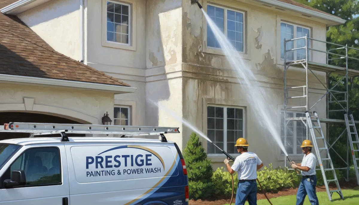 Reno, NV pressure cleaning service for exterior surfaces at a painting business site