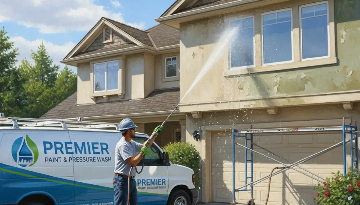 Reno, NV painters providing pressure cleaning for exterior surfaces and seasonal buildup removal