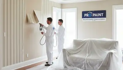 Wallpaper removal in Reno, NV by Reno Paint Pros for clean surface prep before repainting
